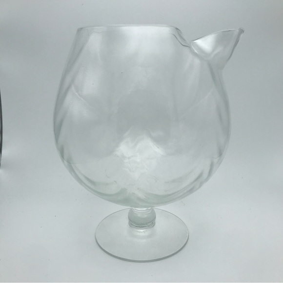 Vintage mcm clear glass empoli optic fishbowl pitcher - Picture 5 of 7